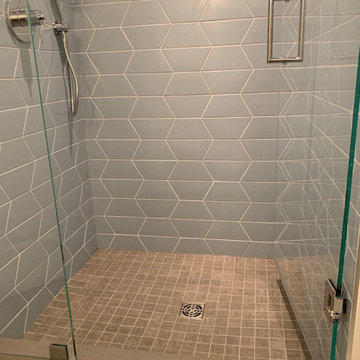 Blue tile shower