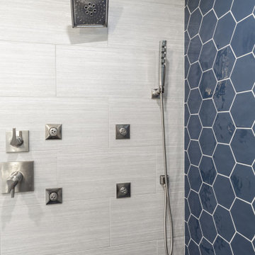 Blue-tiled Master Bathroom