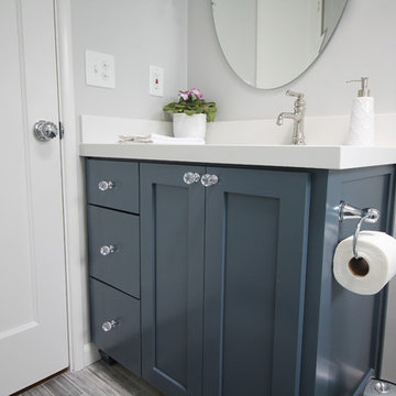 Blue Vanity Bathroom Remodel