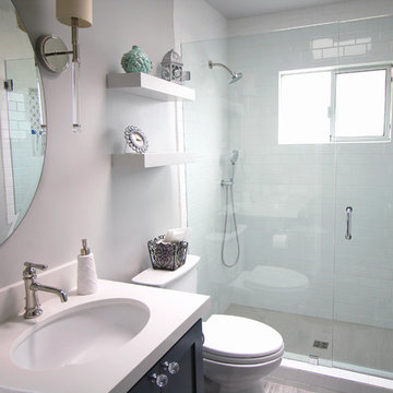 Blue Vanity Bathroom Remodel