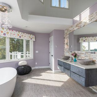 75+ Rustikale Badezimmer mit lila Wandfarbe Ideen & Bilder - Januar