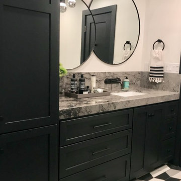 Bold Black, White and Gray Bathroom