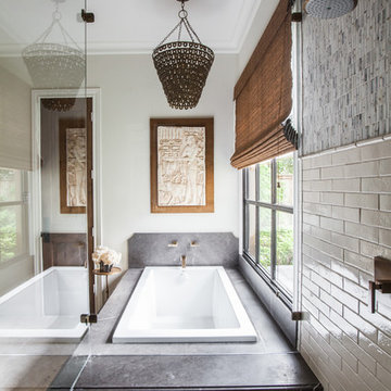 Bold, Organic Texture in Bellaire: Master Bath