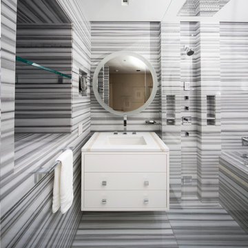 Book Matched Marble Bathroom