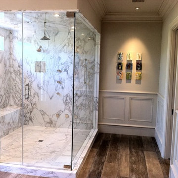 Bookmatched Marble Steam Shower