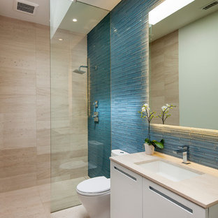 Bathroom and Cloakroom with a Walk-in Shower and Matchstick Tiles ...