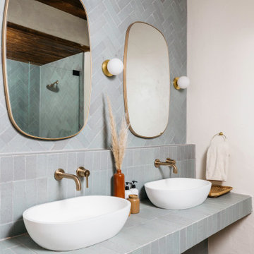 Brick Backsplash + Shower