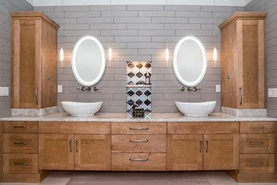 Example of a transitional bathroom design in Seattle