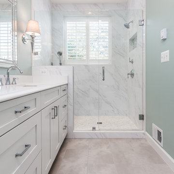 Bright and White Master Bathroom