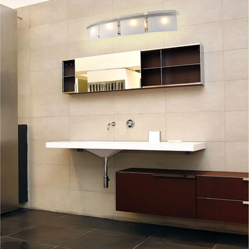 Briston Collection 4-Light 36" Satin Nickel Bathroom Vanity Fixture with Frosted
