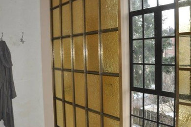 Bronze and Glass  shower partitions