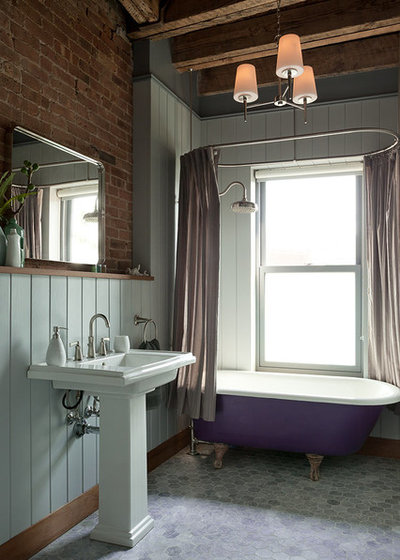 Rustic Bathroom by Think Construction