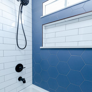 75+ Blaue Badezimmer mit grauen Schränken Ideen & Bilder - September