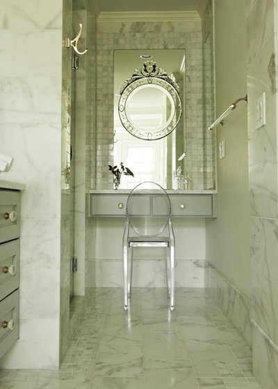 Transitional Bathroom by J Steven Kemp Architect