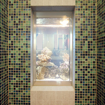 Built-in Aquarium in Master Bathroom