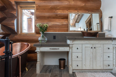 Inspiration for a rustic bathroom remodel in Salt Lake City
