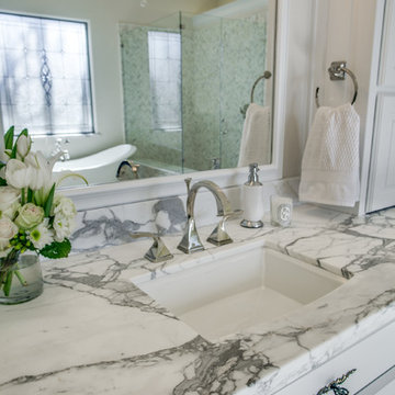 Calacatta Gold Borghini Extra and Statuario Marble Kitchen and Master Bathroom