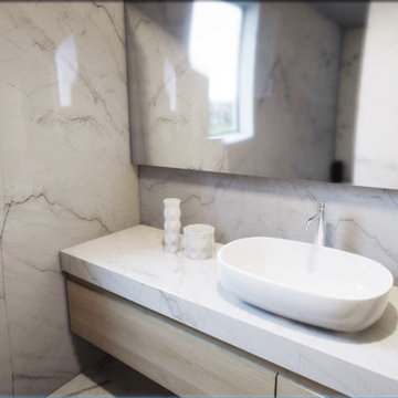 Calacatta Montblanc Quartzite Bathroom