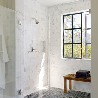 Example of a country alcove shower design in San Francisco