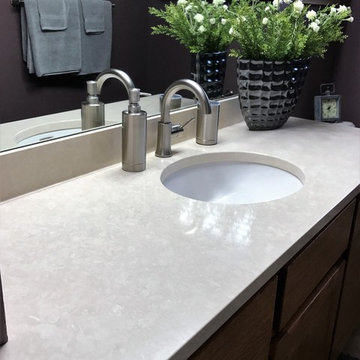 Cambria Harlech Kitchen Countertops and Fairbourne Master Vanity