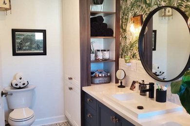 Example of a bathroom design in Toronto with shaker cabinets and gray cabinets