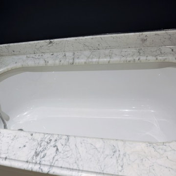Cararra Marble Bath Surround with Matching Vanity Top