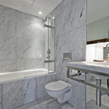 Carrara Marble Tile White Bathroom