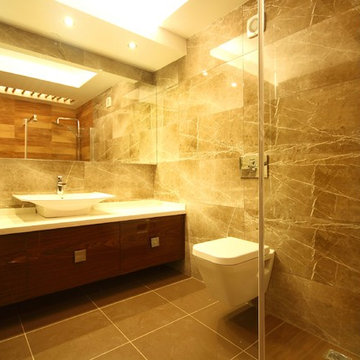 Carrara Marble Tile White Bathroom Design Ideas