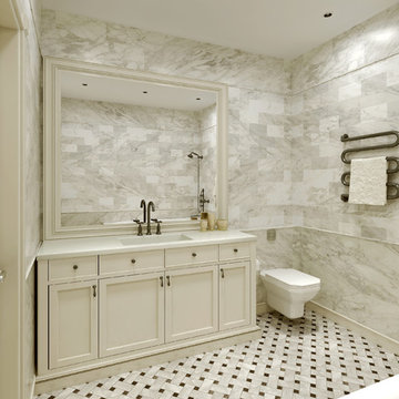 Carrara Marble Tile White Bathroom Design Ideas