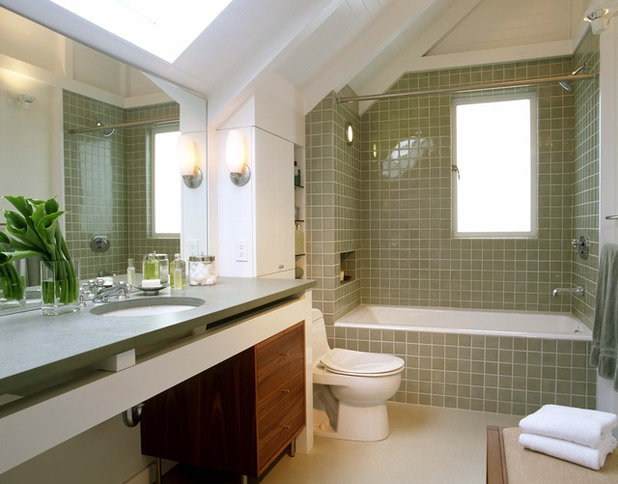 Transitional Bathroom by Cary Bernstein Architect