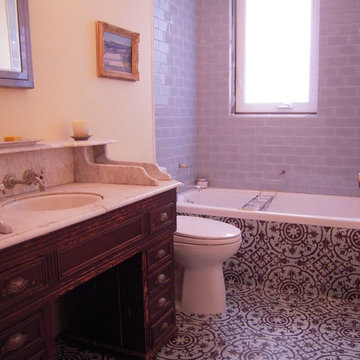 Cement Tile in Designer Bath