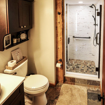 Century Home Bathroom with Vessel Sink and Tiled Shower  ~ Seville, OH