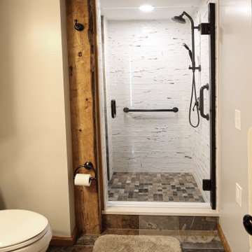 Century Home Bathroom with Vessel Sink and Tiled Shower ~ Seville, OH