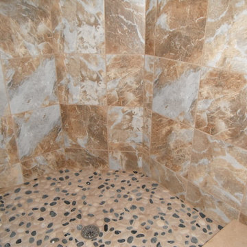 Ceramic and Pebble Shower