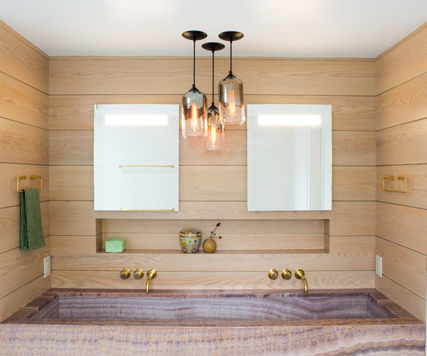 Transitional Bathroom by Elizabeth Strianese Interiors LLC