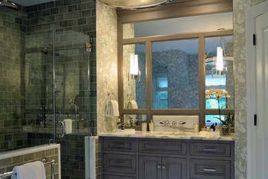 Inspiration for a contemporary master bathroom remodel in New York