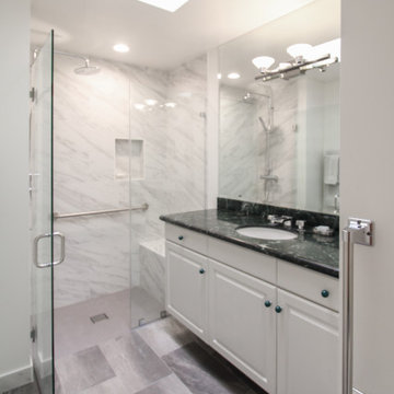 Shower and Vanity with Safety Bars installed for Safety