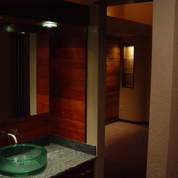 cherry mirror surround/ cedar bedwall in background