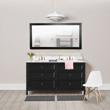 Chester 60-inch Vanity in Black, Double Basin
