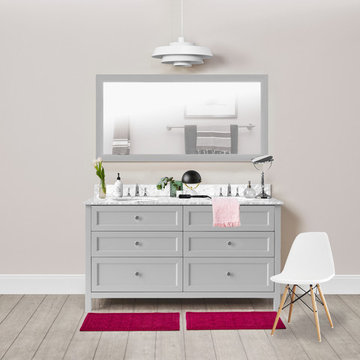 Chester 60-inch Vanity in Hampton Gray, Double Basin