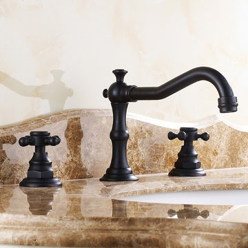 Chester Traditional Double Handle Bathroom Widespread Sink Faucet Victorian Spou