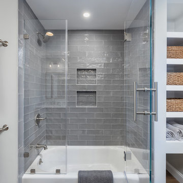 Chic Children's Bathroom Remodel - Shower View
