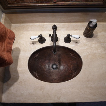 Chiseled Travertine Bathroom Top