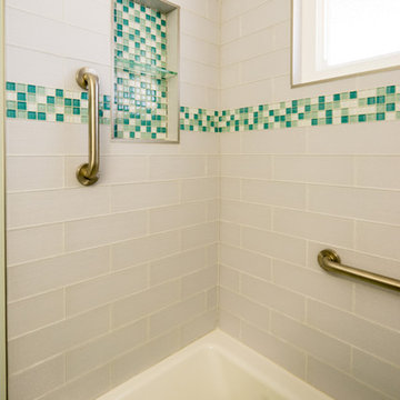 Clairemont Shower Tub Combo and Tile Niche with Shelf in Bathroom Remodel