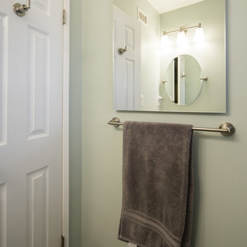 Mirrior Towel Hook and Square Mirror in Bathroom Remodel