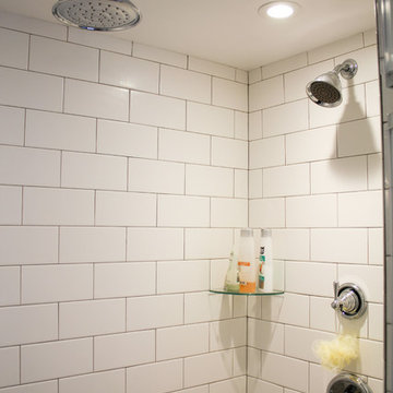 Classic Subway Tile Shower with Traditional Fixtures