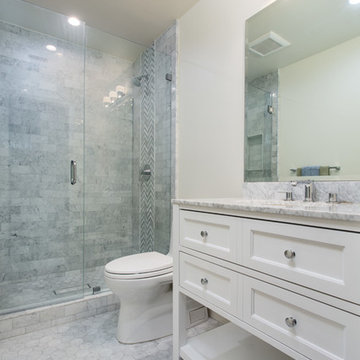 Classical Carrara marble bathroom in Oak park