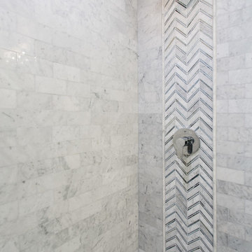 Classical Carrara marble bathroom in Oak park