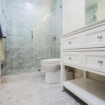 Classical Carrara marble bathroom in Oak park