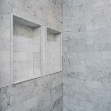 Classical Carrara marble bathroom in Oak park